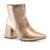 Bota Feminina Lumiss Metalizada Salto Bloco Western Cano Curto Bico Fino Confortável Croco Brilho Texana Blogueira