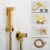 Ducha Higiênica Dourada Completa Quadrado Aço Inox Luxo Brilhante Yesop