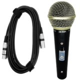 Microfone Dinamico Le Son Sm-58 Plus – Metalico Profissional Com Cabo 5 Metros