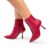 Bota Feminina Lumiss Cano Curto Salto Fino Confortável Marsala