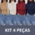 KIT 4 Blusas Feminina Cacharrel Gola Alta Manga Longa Suplex Segunda Pele Termica