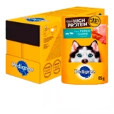 Kit 20un. Ração Úmida Pedigree High Protein Sachê Cães Adultos Porco e Carne Ao Molho 85g