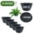 Kit 10 Vasos Cuia 22  Plástico Com Prato Embutido + Pedurador Jardim Flores Plantas 2000 ML