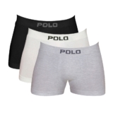 Kit C/3 Cuecas Boxer Polo 781 Algodão Sem Costura Sortido