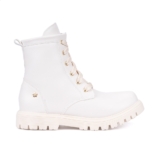 Bota Coturno Infantil Menina Fashion Tratorado Cano Alto com Cadarço Brilhante Zíper Confortável