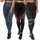 Kit de 3 Leggings Fitness Academia Calça Legging 0% Transparente