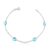 Pulseira feminina de prata 925 coração turquesa
