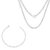 Conjunto Colar e Pulseira Feminina de Prata 925 Bismark 40cm 2mm