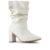 Bota Feminina Lumiss Slouchy Cano Médio Stretch Salto Alto Grosso Confortável Bico Fino Enrugada
