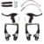 Kit Par De Freio V Brake De Nylon Tipo Logan Com Manetes Preto Completo Para Bicicleta