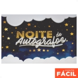 Painel Retangular Noite De Autógrafos Horizontal Sublimado 3D Em Tecido