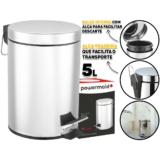 Lixo Lixeira Redonda 3 5 12 Litros Aço Inox Balde Cesto Removível Alça Pedal Para Banheiro Escritório Lavabo Cozinha Fra