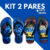 Kit 2 Pares Chinelo Sandalia Masculino Infantil Calçado Menino Antiderrapante Criança Confortável Macio Leve Masculina