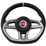 Volante Esportivo Gti Prata Emblema Logo Vermelho Italia Uno Elba Fiorino Premio ambos até 94