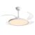 Ventilador De Teto Aliseu Lótus Bivolt Branco Controle Remoto Pás Retráteis Luminária LED
