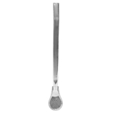 Bomba De Terere 19cm Aço Inox Lisa Prata Tradicional