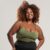 Top plus size casual fitness sem costura com forro duplo