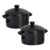 Kit 2 Mini Caçarola Cerâmica Preta Esmaltada 250ml Moderna Panelinha Para Festa Buffet Servir