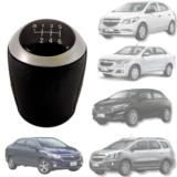 Bola de Cambio Manopla JOY COBALT SPIN 16/20 e ONIX PRISMA 16/19 – 6 marchas – Aro Preto ARO CROMADO