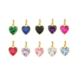 Pingente de Ouro 18k Coração Zircônia com 8mm