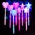 Kit Varinha de Led Coração Estrela Bastão de Led Luz Neon Coloridas Varinha Plástico Pisca Festas