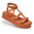 Sandália Feminina Lumiss Casual Confortável Fivela Flatform Caramelo