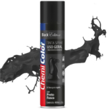 Tinta Spray Preto Fosco Uso Geral ChemiColor Uso Interno/Externo Secagem Rápida 400mL/250g