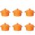 Kit 6 Mini Caçarolas Cerâmica Laranja