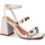 Sandália Feminina Lumiss Tacha Spike Pirâmide Salto Alto Bloco Confortável Off White