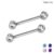 Piercing Barbell Mamilo Titânio com Zircônia Push Pin – 2 Unidades
