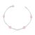 Pulseira prata 925 feminina coração Rosa