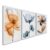 Quadro Decorativo Florescer Suave 3 Telas Moldura Branca 50×75 Com Vidro