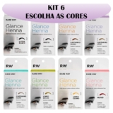 Kit 6 Hennas Glance Para Sobrancelhas Rare Way 100% Natural
