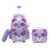 Kit Mochila Escolar Lequeen Gatinho Infantil Lancheira Rodinha Carrinho
