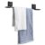 Suporte Porta Toalha de Banho Parede 3M S/ Furar Premium Arthi Preto