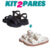 Kit 2 Pares Infantil Feminino Chinelo Fivela Off e Sandália Tratorada Preta Kidstep