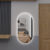 Espelho Oval E07 Com Led Luz Branca e Amarela Corpo Inteiro Sala Quarto Salão