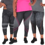 Kit 3 Leggings Feminina Plus Size Cintura Altissima Compressão PLUS
