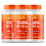 BIGENS KIT 3X VITAMINA D3 + K2 MK7 100MCG AZEITE OLIVA 60 CAPS BIOGENS