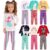 Kit Sortido 4 Peças de Roupas Feminino Infantil Inverno e meia estação – 2 camisas manga longa + 2 calças legging