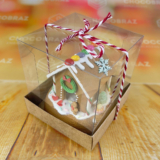 10~50 CAIXA CUPCAKE MINI BOLO KRAFT 10x10x10 TAMPA EM ACETATO ID5038 (CHOCO)