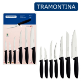 Kit Conjunto Jogo De Facas 7 Peças Plenus Lâmina Inox Cortador de Tomate Tramontina