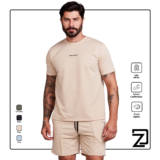 Conjunto camiseta e shorts moletinho masculino