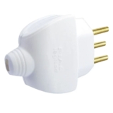 Plug Macho 2P+T 10A 250V Lateral/Axial Com Prensa Cabo Pial