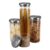 Kit 4 Potes de Vidro Hermético Electrolux Tampa Inox Porta Mantimentos