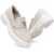 Kit Mocassim Feminino Vittal Couro Legítimo + 3 Fivelas Removíveis Branco Off White