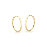 Argola Feminina de Ouro 18k Redonda 1mm Fio Redondo
