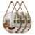 Kit 3 Espelhos Redondos Adnet Moderno Lavabo Quarto Sala Banheiro Alça Em Couro 60cm C/ Pino Suporte