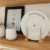 Kit com 2 pratos com borda de frases sobremesa louça porcelana minimalista