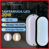Luminária Arandela Tartaruga LED  20W Bivolt | Preto ou Branco | Luz Branca ou Luz Quente | A Prova D’Água